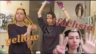 dyeing my hair pink and yellow :)