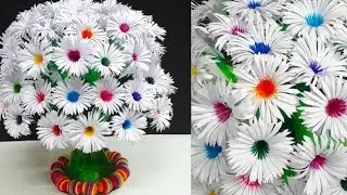 New paper flowers crafts and vessels|| paper hack || paper flowers