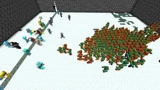 30 Players Vs 200 Zombies Battle - Minecraft