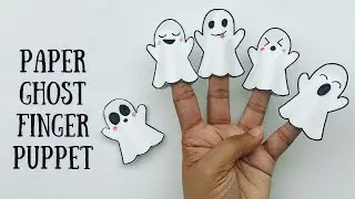 [DIY] Paper Ghost 👻 Finger Puppet / Halloween Crafts For Kids #shorts #youtubeshorts #ytshorts