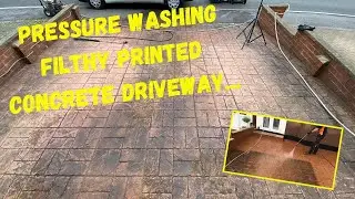 Pressure Washing Printed Concrete Driveway Short