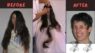 Friendly lady very long dark hair cut short #haircutforlonghair #ladieshaircut #haircut #hair