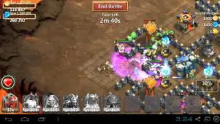Castle Clash F2P How to raid Dungeon 8 (skull 2, 16shards) with decent level heroes only