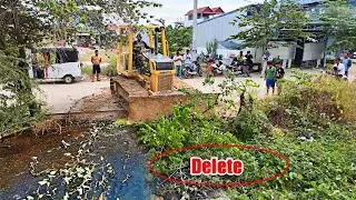 Excellent Skills 5T Trucks & Expert Bulldozer Working Quickly Complete 100% push soil Delete Pond