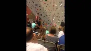 Climber in the seated division of the 2014 U.S. Paranationals