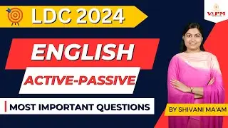 Ldc vacancy 2024 Rajasthan LDC English Classes By Shivani Ma'am | Active Passive Important Questions
