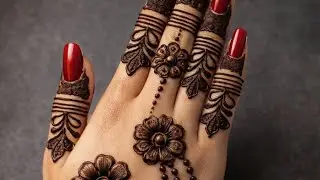 Flower jewellery back hand mehandi design