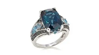 Victoria's 7.33ct Blue Topaz and Blue Diamond Ring