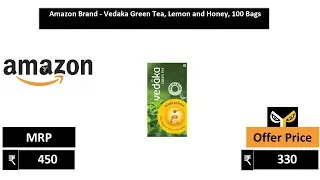 Amazon Brand   Vedaka Green Tea, Lemon and Honey, 100 Bags