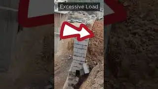 🧱❌😢👈 Sudden wall collapse incident #wall #collapse #accident #excavation #shortsfeed