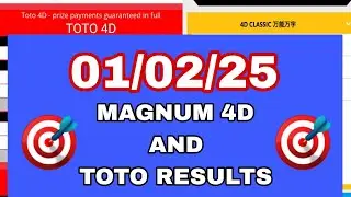 01-02-2025 Today 4D Results Magnum Toto Kuda/Damacai | 4d Result Today | Today 4d Result Live