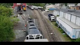 Delaware Lackawanna RR, Von Storch Shops and Greenridge Yard. View from Marion St. footbridge NR. 4.