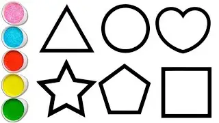 Shapes drawing for kids, Learn 2d shapes, colors for toddlers | Preschool Learning part - 113