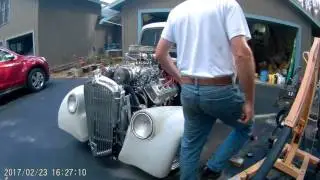 Start Up of 33 Willys with blown 392 Hemi