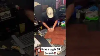 Making a leather Tool bag in 30 seconds #leather #leathercraft #leatherwork