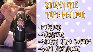 Loud asmr, peeling sticky tape off the mic