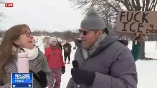 ICE PROTESTER TROLLS RIGHT WING NEWS REPORTER LIVE ON AIR