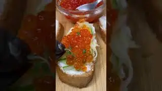 Red caviar toast #shorts #food #caviar #toast #easyrecipe #appetizer