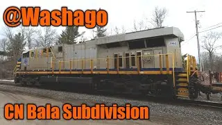 CN Rail Bala Subdivision @ Washago. CN 3846 / CN 3964. March 24, 2022