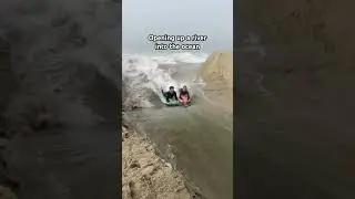 This is what it looks like to open up a river into the ocean! #waves #river #riverwave