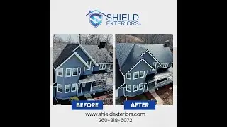 Shield Exteriors roofing installation before and after