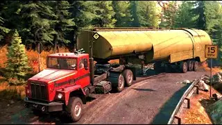 Transportation of a large oil barrel to the plant. Gameplay Snow Runner