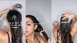WASHING MY HAIR IN REVERSE TO SEE WHAT WILL HAPPEN #HAIRWASH #HAIRCARE #SHORTS