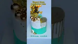 So Pretty and Elegant Green and Golden Cake #shorts #goldencake #greencake
