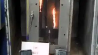 Flammability test of 3M 8663 polyurethane tape.