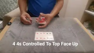 F21 Magic Trick 3817 - 4 4s Controlled To Top Face Up #magic