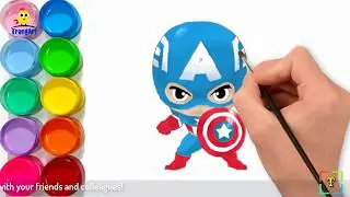 How to draw CAPTAIN AMERICA CHIBI (Avengers Infinity War) | CAPTIAN AMERICA Coloring Pages for Kids