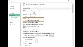 Enable Fill Handle and Cell Drag-and-Drop in Excel