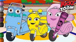 Draw and Color Bikes ❤️ Ricky Zoom ⚡Cartoons for Kids | Ultimate Rescue Motorbikes for Kids