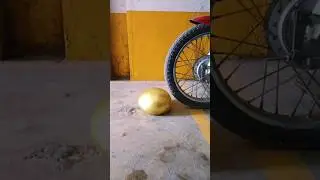 Big Gold colour water balloons bike crushing Reverse video asmr #shorts #viralshorts #asmr #bike #sr