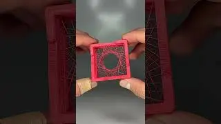 3D Printed Suspended String Art Shredded Cube