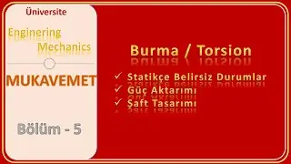 Mukavemet: Burma / Torsion | Statikçe Belirsiz Durumlar, Güç Aktarımı, Şaft Tasarımı