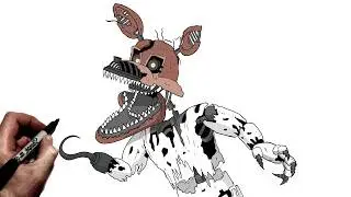 How to Draw Nightmare Foxy | Step By Step | FNAF