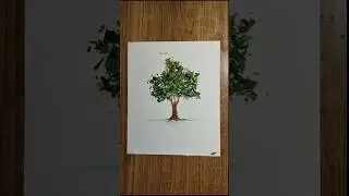 make a tree with real leaves 🍂 | #youtubeshorts #art #drawing