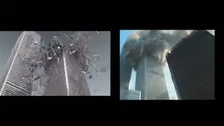 South Tower collapse simulation made by @KaiKostack compared to real footage