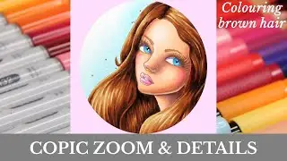 COPIC - Colouring Brown Hair / Colorier des cheveux ch&acirc;tains - Paperbabe Stamps