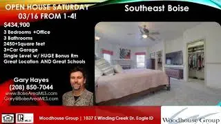 Looking for a Boise open house with 3 car garage and hardwood in Boise Idaho 83716