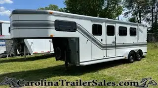 2000 Trail-et 3 Horse Trailer Tour | 6' Dressing Room, Table, Cabinets, Walkthrough Door