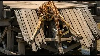 Giraffe Saved from Dangerous Bridge!|Amazing Animal Save #animalrescue #wildliferescue #giraffe