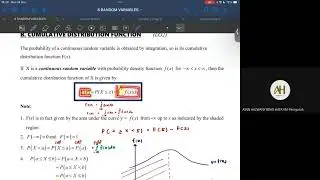 Lecture 4: Cumulative Distribution Function Continuous Random Variable | SM025 23/24