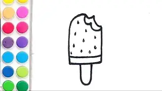 Watermelon Candy Drawing || How to draw a Cute Watermelon Icecream || Drawing for kids 