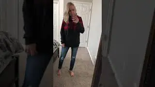 Buffalo Plaid and Charcoal Color Block Hoodie