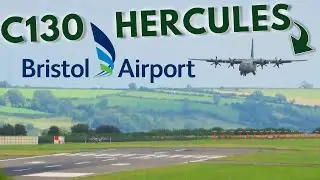 4K Royal Air Force HERCULES C130J Low Approach GO AROUND at Bristol Airport (With ATC)