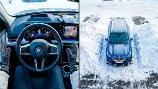 Работает ли ассистент парковки BMW в снег? BMW IX1