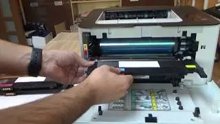 HP Color Laser 150a 150nw 178nw 179fnw  Remove install replacing toner cartridge