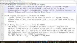 About Export Column Transformation